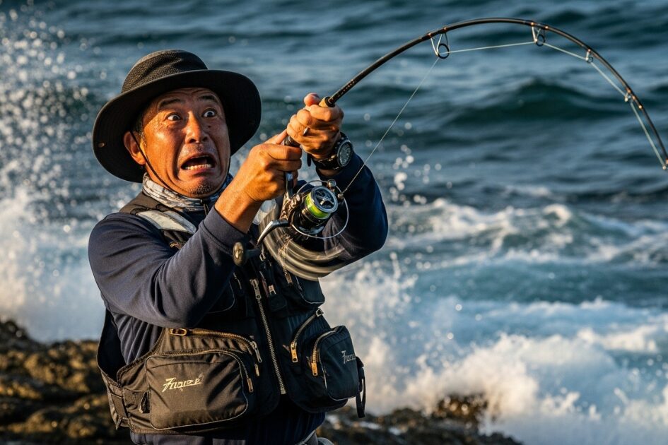 リール逆転　驚き　釣り