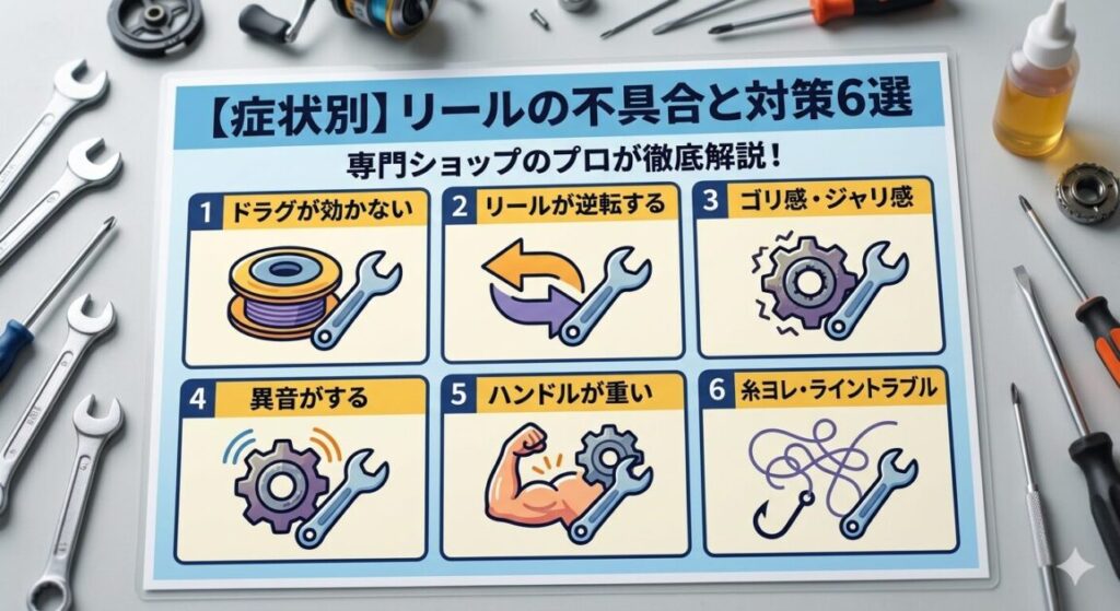 リールの不具合　６選　症状別